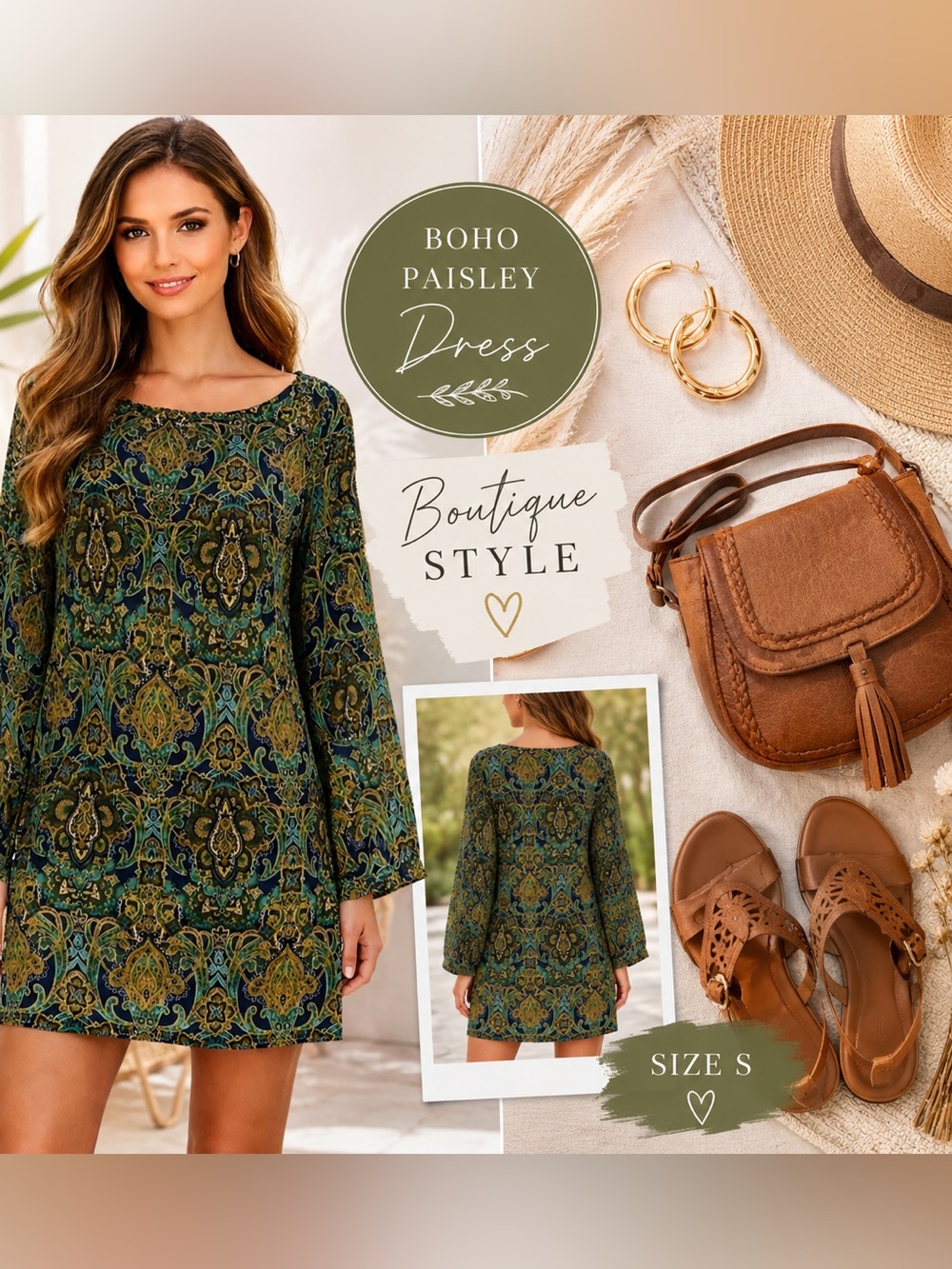 Elegant Paisley Print Dress Couture dress by Lovposh sz M